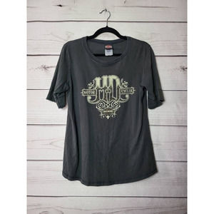 Motor‎ Cycle Harley Davidson Womens T-Shirt Black Short Sleeve Jackson Hole L